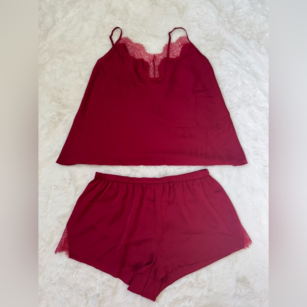 Victoria's Secret Lace-Trim Satin pjs set